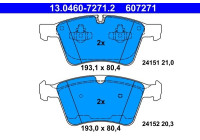 Kit de plaquettes de frein, frein à disque 13.0460-7271.2 ATE