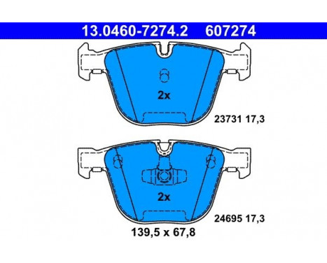 Kit de plaquettes de frein, frein à disque 13.0460-7274.2 ATE, Image 2