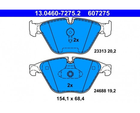 Kit de plaquettes de frein, frein à disque 13.0460-7275.2 ATE, Image 2