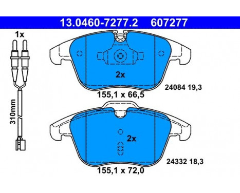 Kit de plaquettes de frein, frein à disque 13.0460-7277.2 ATE