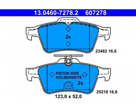 Kit de plaquettes de frein, frein à disque 13.0460-7278.2 ATE, Image 2