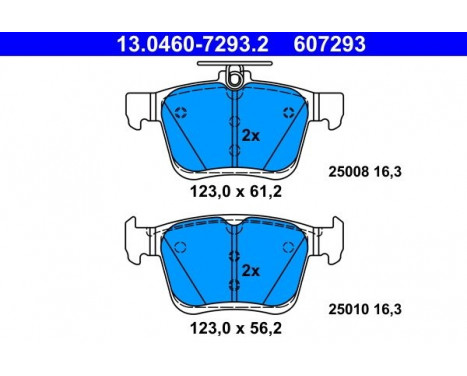 Kit de plaquettes de frein, frein à disque 13.0460-7293.2 ATE, Image 2