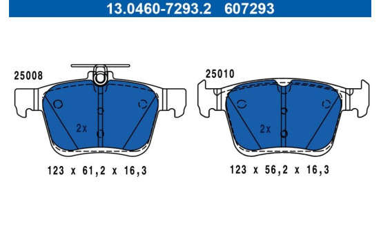 Kit de plaquettes de frein, frein à disque 13.0460-7293.2 ATE, Image 4