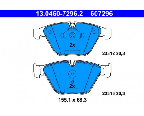 Kit de plaquettes de frein, frein à disque 13.0460-7296.2 ATE, Image 2