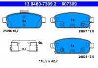 Kit de plaquettes de frein, frein à disque 13.0460-7309.2 ATE
