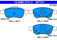 Kit de plaquettes de frein, frein à disque 13.0460-7311.2 ATE