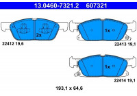 Kit de plaquettes de frein, frein à disque 13.0460-7321.2 ATE