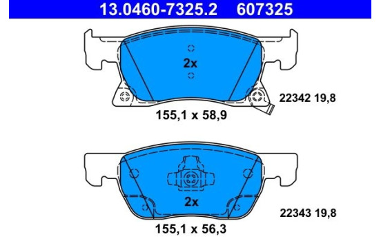 Kit de plaquettes de frein, frein à disque 13.0460-7325.2 ATE