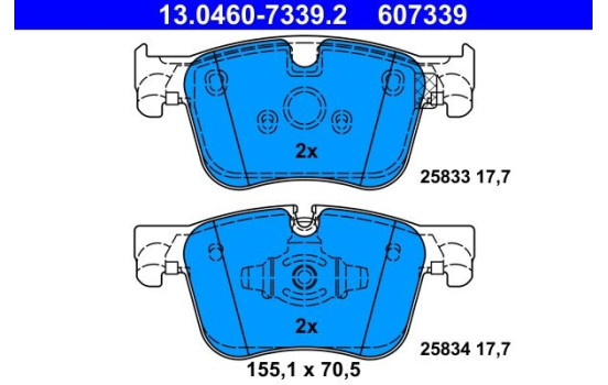 Kit de plaquettes de frein, frein à disque 13.0460-7339.2 ATE