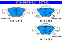 Kit de plaquettes de frein, frein à disque 13.0460-7343.2 ATE