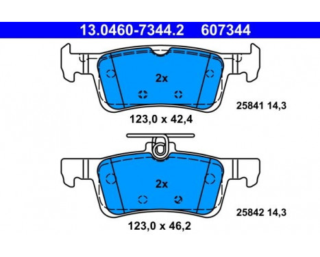 Kit de plaquettes de frein, frein à disque 13.0460-7344.2 ATE