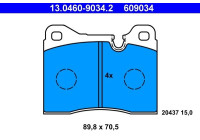 Kit de plaquettes de frein, frein à disque 13.0460-9034.2 ATE