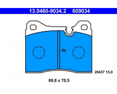 Kit de plaquettes de frein, frein à disque 13.0460-9034.2 ATE