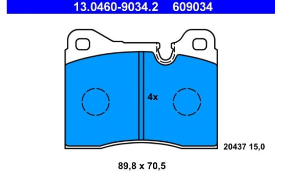 Kit de plaquettes de frein, frein à disque 13.0460-9034.2 ATE