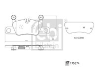 Kit de plaquettes de frein, frein à disque 175674 FEBI