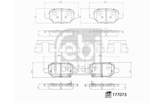 Kit de plaquettes de frein, frein à disque 177073 FEBI, Image 2