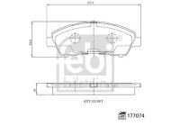 Kit de plaquettes de frein, frein à disque 177074 FEBI