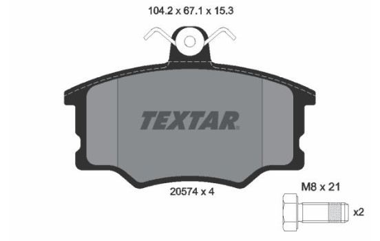 Kit de plaquettes de frein, frein à disque 2057401 Textar