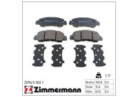 Kit de plaquettes de frein, frein à disque 20949.160.1 Zimmermann