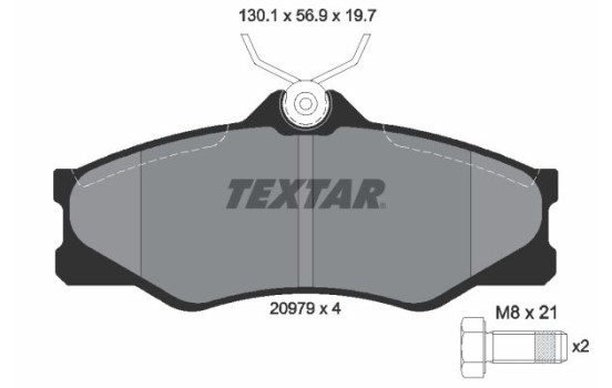 Kit de plaquettes de frein, frein à disque 2097904 Textar
