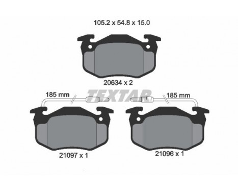 Kit de plaquettes de frein, frein à disque 2109601 Textar