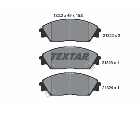 Kit de plaquettes de frein, frein à disque 2132201 Textar