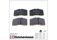 Kit de plaquettes de frein, frein à disque 21402.175.1 Zimmermann
