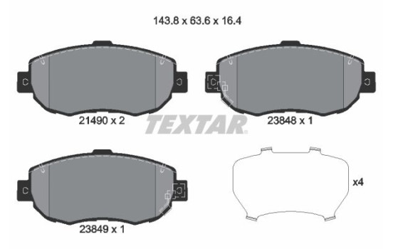 Kit de plaquettes de frein, frein à disque 2149001 Textar