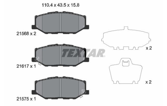 Kit de plaquettes de frein, frein à disque 2156801 Textar