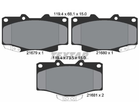 Kit de plaquettes de frein, frein à disque 2167904 Textar