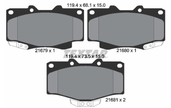 Kit de plaquettes de frein, frein à disque 2167904 Textar