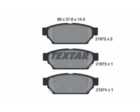 Kit de plaquettes de frein, frein à disque 2187202 Textar