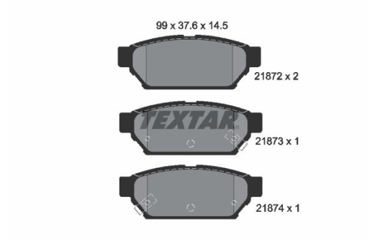 Kit de plaquettes de frein, frein à disque 2187202 Textar