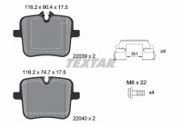 Kit de plaquettes de frein, frein à disque 2203901 Textar