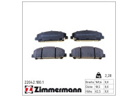 Kit de plaquettes de frein, frein à disque 22042.180.1 Zimmermann