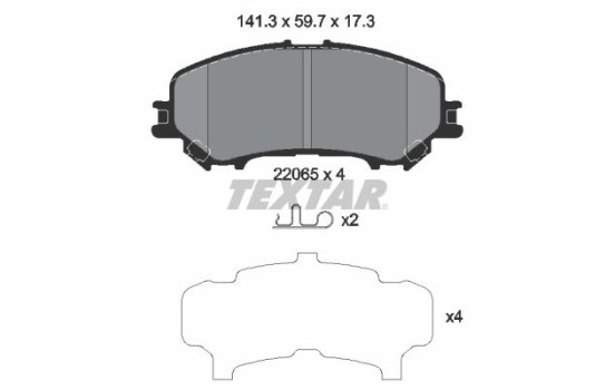 Kit de plaquettes de frein, frein à disque 2206503 Textar
