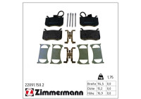 Kit de plaquettes de frein, frein à disque 22091.150.2 Zimmermann