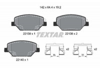 Kit de plaquettes de frein, frein à disque 2213901 Textar