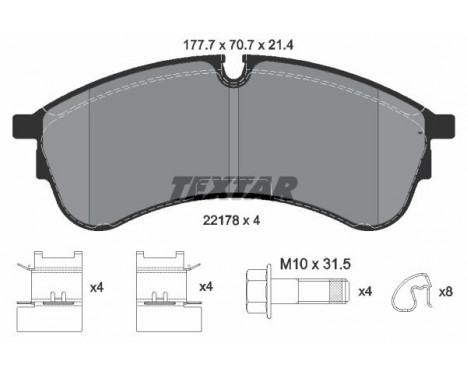 Kit de plaquettes de frein, frein à disque 2217801 Textar
