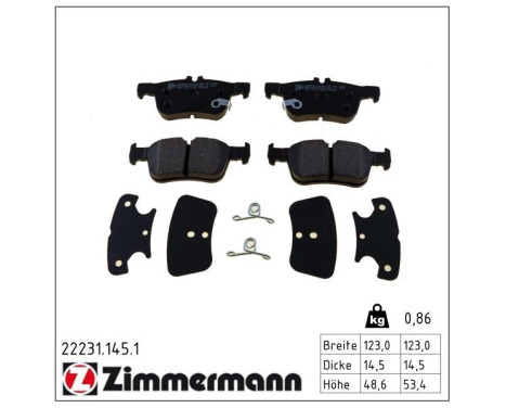 Kit de plaquettes de frein, frein à disque 22231.145.1 Zimmermann