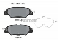 Kit de plaquettes de frein, frein à disque 2233201 Textar