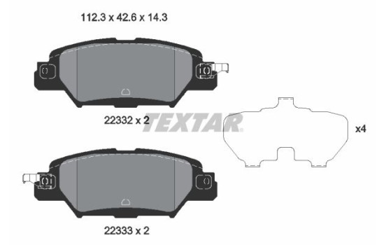 Kit de plaquettes de frein, frein à disque 2233201 Textar