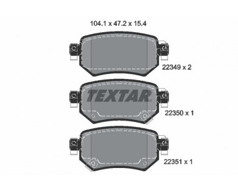 Kit de plaquettes de frein, frein à disque 2234901 Textar