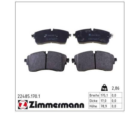 Kit de plaquettes de frein, frein à disque 22485.170.1 Zimmermann