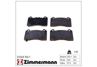 Kit de plaquettes de frein, frein à disque 22569.150.1 Zimmermann