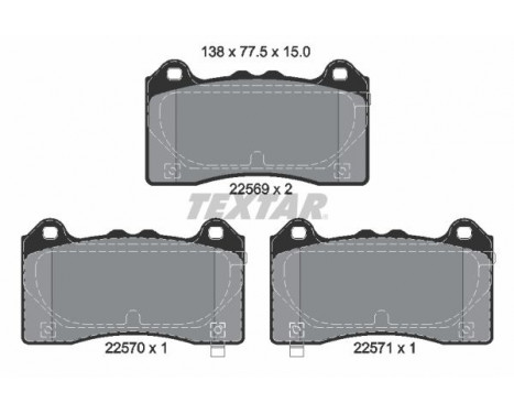 Kit de plaquettes de frein, frein à disque 2256901 Textar