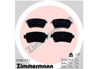 Kit de plaquettes de frein, frein à disque 22588.175.1 Zimmermann