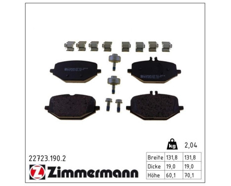 Kit de plaquettes de frein, frein à disque 22723.190.2 Zimmermann