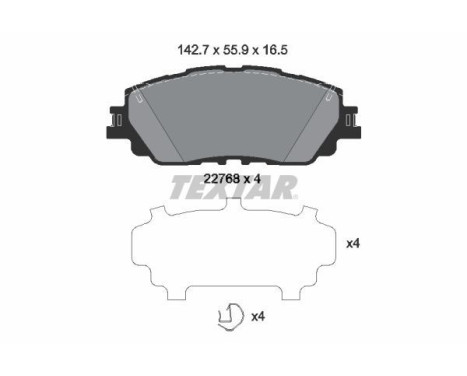 Kit de plaquettes de frein, frein à disque 2276801 Textar
