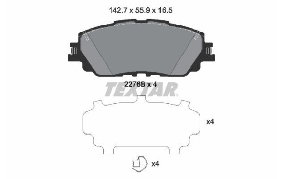 Kit de plaquettes de frein, frein à disque 2276801 Textar
